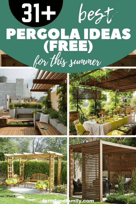 Enjoy these 36+ Best DIY Pergola ideas for this summer with low budget #backyard #landscapeidea #gardeningideas #pergola #farmfoodfamily Diy Pergola Ideas, Small Pergola, Pergola Diy, Cheap Pergola, Pergola Swing, Pergola Ideas, Pergola Design, Pergola Canopy, Wooden Pergola