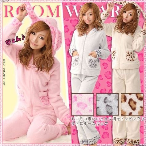 90s Asian Fashion, Fluffy Pajamas, Ganguro Girl, Hime Gal, Bruh Girl, Room Wear, Kawaii Clothing, 일본 패션, Cute Pjs