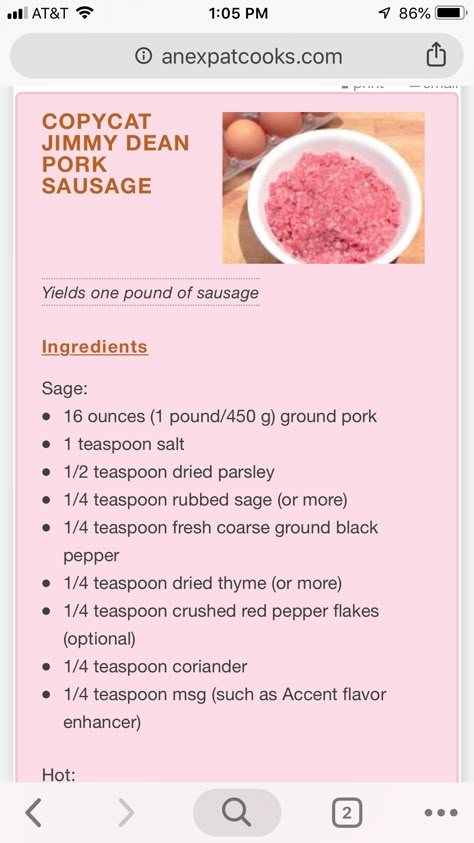 Copycat jimmy deans breakfast sausage Copycat Jimmy Dean Breakfast Sausage Recipe, How To Make Jimmy Dean Sausage, Sausage Mix Recipes, Diy Pork Sausage, Breakfast Sausage Seasoning Jimmy Dean, Ground Pork Recipes Breakfast Sausage Seasoning, Diy Pork Sausage Recipes, Sausage Homemade Recipes, Diy Sausage Seasoning