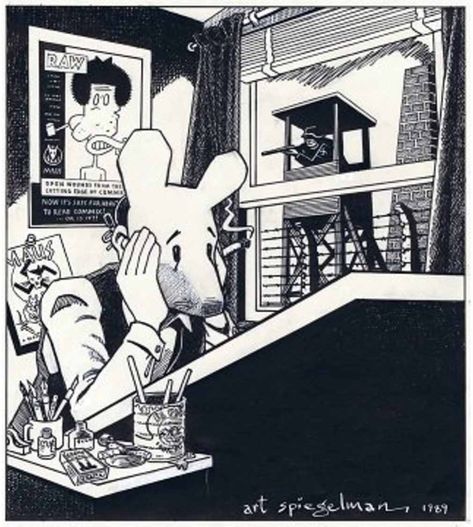 By: Art Spiegelman  For a chance to be reposted use #indiecomicsart  _*_ Maus Art Spiegelman, Drawing Magic, Indie Comics Art, Moebius Art, Art Spiegelman, Scott Pilgrim Comic, Sequential Art, Indie Comic, Jewish Museum