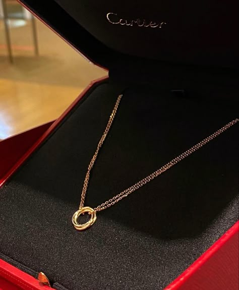 Cartier Trinity Necklace, Necklace Cartier, Pandora Bracelet Charms Ideas, Trinity Necklace, Delicate Gold Jewelry, Cartier Necklace, Cartier Men, Luxury Jewellery, Pandora Bracelet Charms