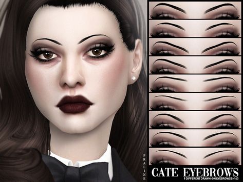 Pralinesims' Cate Eyebrows N143 Praline Sims, Sims 4 Cc Goth, Makeup Cc, Pelo Sims, Sims 4 Download, Free Sims 4, Sims 4 Cc Makeup, Tumblr Sims 4, Sims 4 Cc Folder