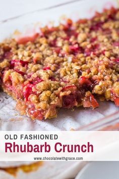 Rhubarb Recipes Vegan, Rubarb Recipe, Rhubarb Butter, Rhubarb Desserts Recipes, Rhubarb Crunch, Rhubarb Dessert, Crunch Chocolate, Butter Crunch, Strawberry Rhubarb Crisp