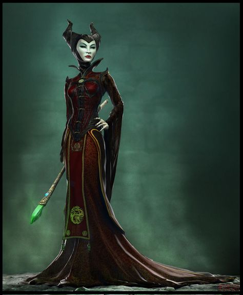 Maleficent sith. I would change the red and gold accents to purple and green accents. The staff would be a yellow green lightsaber pike. Sweatshirt Painting, Famous Witches, Maleficent Art, Fandom Characters, Maleficent 2014, Evil Queens, Greatest Villains, Images Disney, Dark Disney