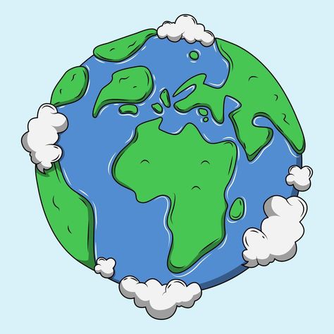 Earth Clipart, Earth Icon, Map Earth, World Cartoon, Earth Map, Earth Globe, Cartoon World, World Globe, Light Blue Background