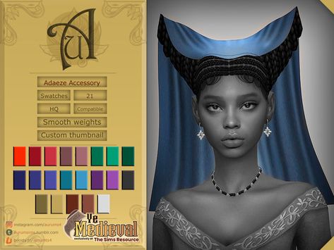 Raccoonium Sims 4, Sims 4 Cc Medieval Headdress, Sims 4 Headscarf, Sims Wardrobe, Ts4 Medieval, Sims 4 Medieval, Sims Finds, Medieval Accessories, Medieval Hats