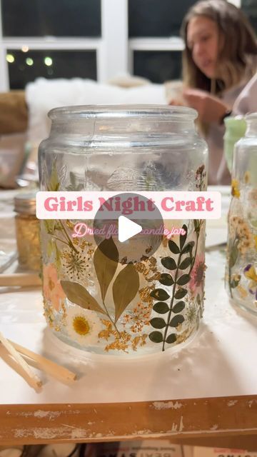 Lizzy Horn Art on Instagram: "All supplies are linked in my Amazon storefront!
.
We had the best night crafting and bonding with a little bit of wine thrown in. This really was such an easy and stress-free craft and all four of our jars turned out so differently! You can really use any type of glass, but I got these cute jars at Hobby Lobby. All of the other supplies are linked on my Amazon storefront. Happy crafting 🌸🌷🌺
.
.
.
.
.
#craft #springcrafts #springcraft #driedflowers #driedflowercraft #modpodge #modpodgecrafts #spring #springflowers #candlejar #candlecraft #denver #colorado #denverartist #coloradoartist #denverart #artist #artteacher #artteachersofinstagram #artprocess #artproject #crafting #girlsnight #girlsnightideas" Group Diy Crafts, Craft Parties For Women, Wine Night Crafts, Party Craft Ideas For Adults, Moms Craft Night Ideas, Easy Girls Night Crafts, Crafts For Groups Of Women, Girls Night Arts And Crafts, Girl Craft Night