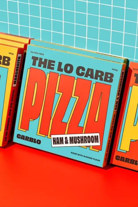 Health food brands all over the place are in agreement: trying to stay healthy shouldn’t be a bore, and should maybe even be fun. We’re all for it, and Carblo joins the growing cadre of fun health-conscious brands with a poppy look straight out of the early ’90s from ALLGOOD. 90s Food Packaging, 80s Food Packaging, 90s Packaging Design, Retro Packaging Design Food, Healthy Packaging Design, Mexican Food Packaging Design, Retro Food Packaging, Cool Food Packaging, Fun Food Branding