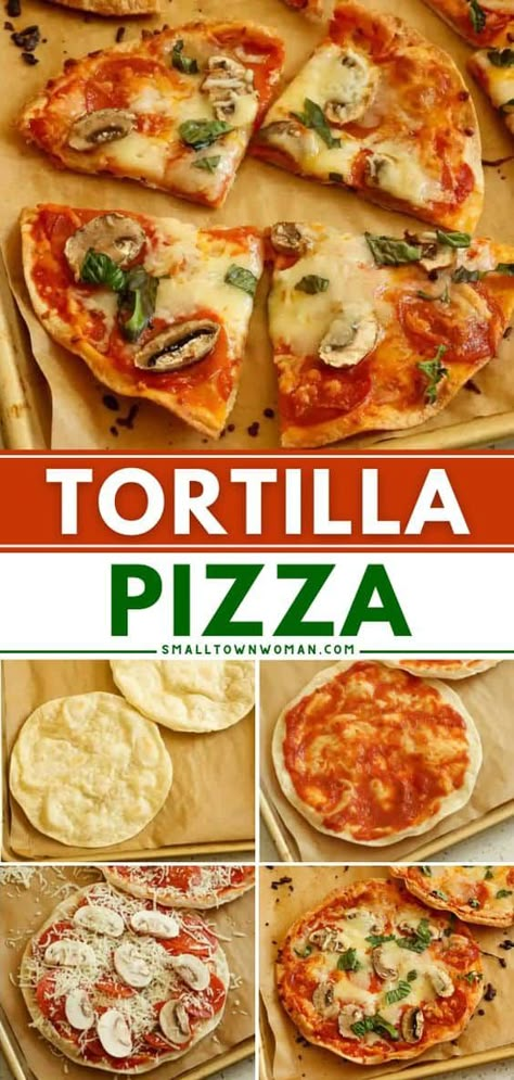 Tortilla Pizzas, Dinner Recipes Healthy Low Carb, Tortilla Pizza, Easy Homemade Pizza, Tortilla Recipe, Healthy Pizza, Pizza Recipes Homemade, Afternoon Snack, Low Carb Dinner Recipes