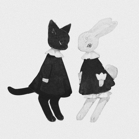 Black Bunny Aesthetic, Bunny Drawing, Goth Art, Old Art, Funky Art, 귀여운 동물, Pretty Art, Art Sketchbook, Pigeon