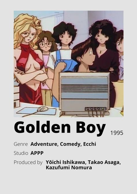 Golden Boy Anime, Anime Minimalist Poster, Poster Information, Anime Sites, Anime Websites, Japanese Animated Movies, Anime Suggestions, Gamers Anime, Good Anime Series