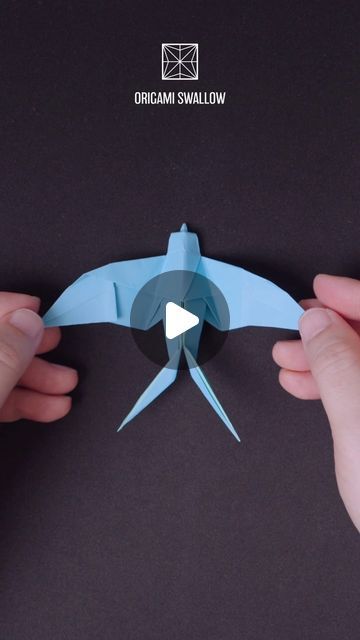 Origami Swallow Tutorial, Origami Bird Tutorial, Origami Swallow, Bird Origami, Origami Birds, Origami Videos, Origami Patterns, Origami Bird, Paper Birds