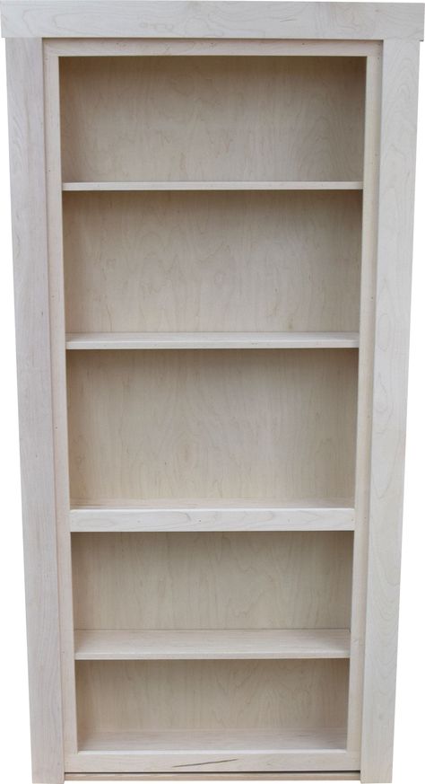 A beautiful addition to any home or office, our standard single bookcase doors are designed for storage and utility.. Constructed from real wood, and handmade in the USA, our doors will provide years of beauty and usage.. Fully assembled, pre-hung in its jamb, ready to install. Door size is the finished opening size, the rough opening should measure 2 inches wider and 2 inches taller. Hide-A-Way Doors 34 In. x 80 In. Outswing Unfinished Maple Standard Bookcase Door - Handmade in USA, Pre-hung, F Bookcase Doors, Hidden Closet, Murphy Door, Pine Bookcase, Hidden Doors, Unfinished Furniture, Bookcase Door, Door Casing, Hidden Door