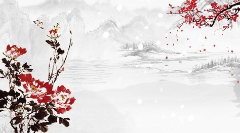 Chinese Style Ink Landscape Board Background Chinese Background Landscape, Canva Graphics, Ink Landscape, Palette Challenge, Chinese Background, Board Background, Chinese Wallpaper, Chinese Aesthetic, Chinese Landscape Painting