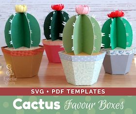 Cactus Party Favors, Candy Box Template, Diy Tea Party, Paper Cactus, Cactus Planta, Favour Boxes, Cactus Party, Cactus Diy, Tea Diy