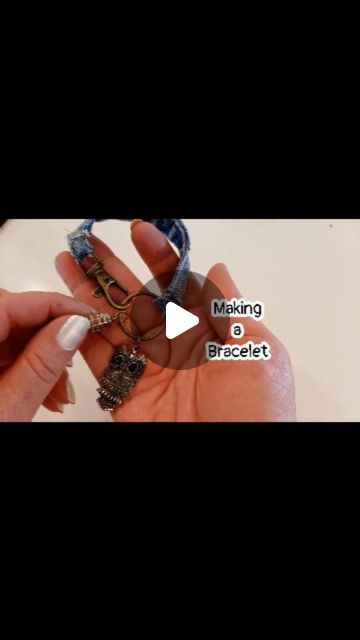 tmyers handmade on Instagram: "This full tutorial is on my YouTube channel, link is in my bio 🥰💕💕
#jewelrymakin #denim #bracelet #charms #upcycling #owl #upcycledclothing #sewingtutorial #diy" Tmyers Handmade, Denim Choker Diy, Pearl Necklace With Denim, Diy Denim Bracelets, Jean Bracelets Recycled Denim, Denim Bracelets, Denim Cuff Bracelet, Denim Bracelet, Diy Denim