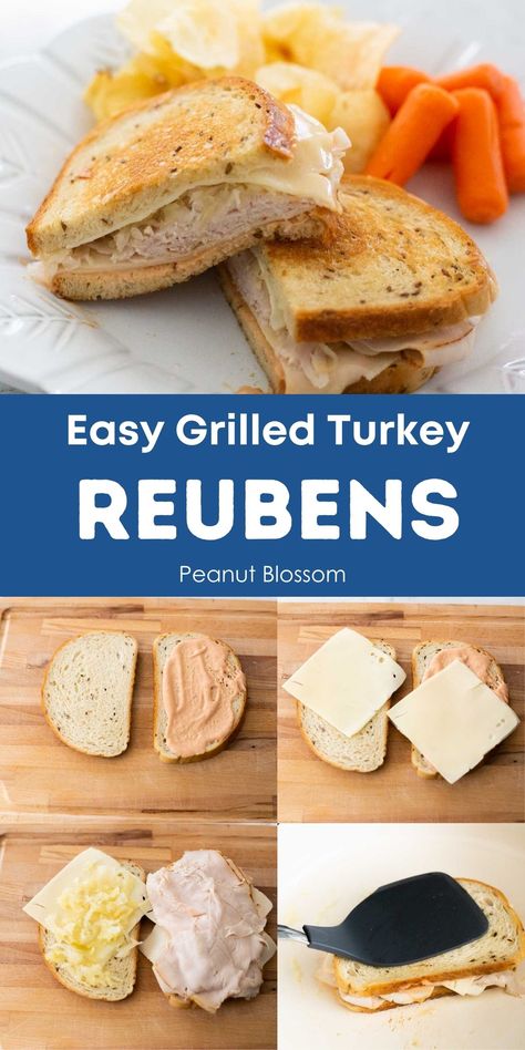 Turkey Ruben, Turkey Reuben Sandwich, Caleb Martin, Turkey Reuben, Reuben Sandwiches, Peanut Gallery, Easy Sandwich Recipes, Turkey Sandwich, Reuben Sandwich