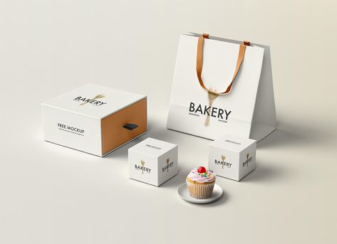 Bakery Mockup, Bakery Boxes Packaging, Black Business Card Mockup, Branding Mockups Free, Free Packaging Mockup, Bakery Boxes, Bakery Branding, Boxes Packaging, Free Mockup Templates