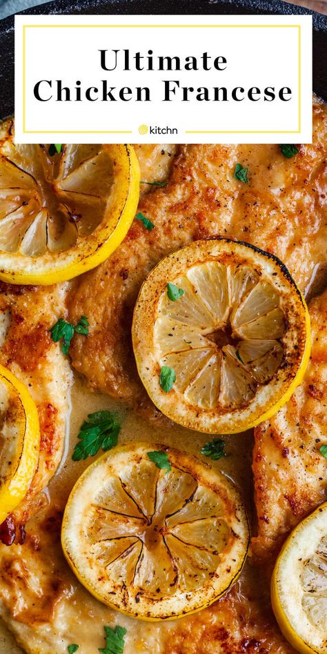 Chicken Francaise Recipe, Chicken Francese Recipe, Chicken Franchise, Tartiflette Recipe, Chicken Francese, Minute Chicken, Chicken Breast Cutlet, Savory Food, Pepper Chicken