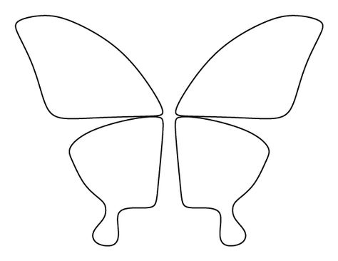 Butterfly wings pattern. Use the printable outline for crafts, creating stencils, scrapbooking, and more. Free PDF template to download and print at http://patternuniverse.com/download/butterfly-wings-pattern/ Butterfly Wing Stencil, Moth Wing Template, Butterfly Wing Outline, Butterfly Wings Outline, Butterfly Wings Printable, Butterfly Wings Template, How To Make Butterfly Wings, Butterfly Patterns Printable Templates, Butterfly Wing Template