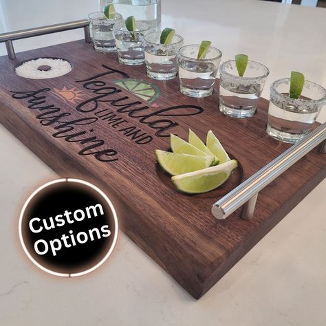 Charcuterie Wedding, Flight Board, Realtor Client Gifts, Tequila Gift, Whisky Barrel, Tequila Shots, Charcuterie Recipes, Glass Board, Wine And Liquor