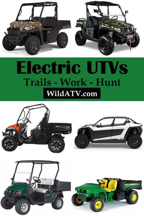 Electric UTVs For Riding, Hunting and Work - Wild ATV Electric Atv Vehicles, Utv Side By Side, Polaris Side By Side, Hunting Cart, Electric Utv, Polaris Utv, Atv Car, Best 4x4, Polaris Atv