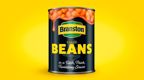 Branston Gives A Whole New Meaning To “Cool Beans” With Packaging Redesign | Dieline - Design, Branding & Packaging Inspiration Beans Packaging, Recipe Icon, Fanta Can, Canned Beans, Food Group, Taste Testing, Group Meals, Food Staples, Baked Beans