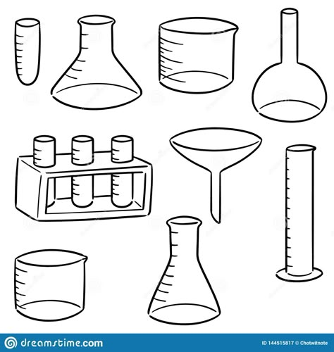 Science Equipment Drawing, Lab Equipment Drawing, Lab Apparatus Drawing, Science Beaker Drawing, Cute Science Doodles, Beaker Drawing, Laboratory Drawing, Scientist Cartoon, Science Beaker