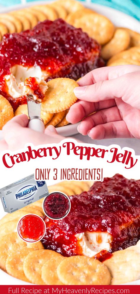 Cranberry Pepper Jelly Easy Christmas Eve Finger Foods, Cranberry Over Cream Cheese, Christmas Snacks And Appetizers, Cranberry Pepper Jelly Cheese Dip, Cream Cheese Cranberry Appetizer, Pepper Jelly Cheese Spread, Cheap Holiday Appetizers, Jalapeno Cranberry Dip Cream Cheese, Cranberry Jalepeno Recipes