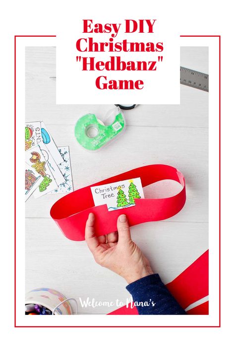 Diy Headbandz Game, Headbands Game Printable, Headbands Game Diy, Hedbanz Cards Printable, Christmas Headbands Game, Christmas Heads Up Game Printable, Easy Christmas Games For Kids, Heads Up Game, Christmas Game For Kids