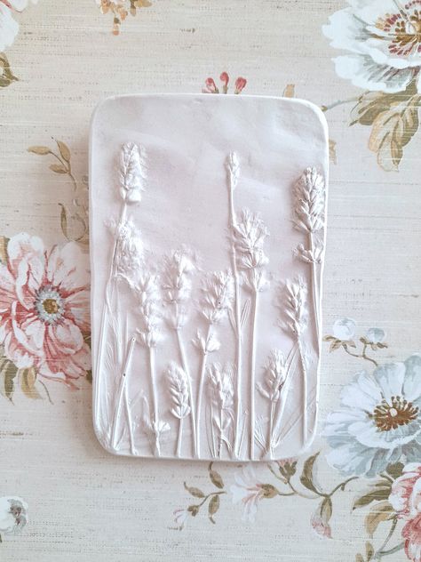 Provence Farmhouse, Provence Home, Lavender Botanical, French Provence, Plaster Cast, Flower Tile, Bas Relief, Farmhouse Wall Decor, Farmhouse Wall