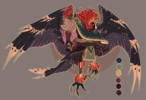 Vulture Aarakocra, Aarakocra Ranger, Bearded Vulture, Dungeons And Dragons Characters, Weird Creatures, Creature Concept Art, Creature Concept, Dnd Characters, Creature Design