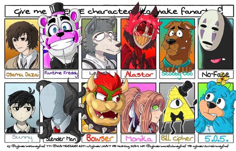 Six Fanart, Fanart Challenge, Cartoon Villains, Autumn Core, Random Drawings, Fan Drawing, Fandom Crossover, Ink Machine, Bendy And The Ink Machine