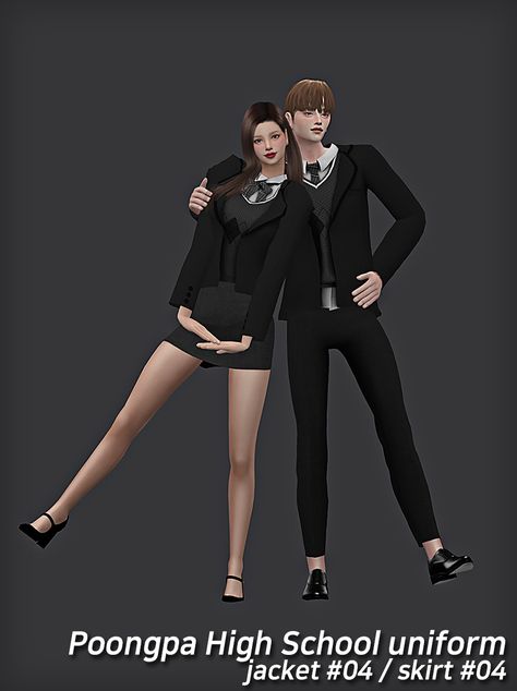 [NURI] Male Poong-Pa High School Uniform SIMS 4 4 Swatches / 4 Swatches for Male only Clothing Top / Bottom Non HQ 2 MB / 1.5... Male School Uniform, High School Uniform, Cc Finds, The Sims, Sims 4, High School, Top Outfits