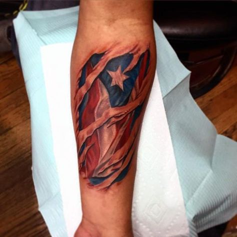 Puerto Rican Flag Tattoo For Women, Puertorican Tattoos Ideas, Tattoo Ideas For Men Puerto Rico, Puerto Rican Back Tattoos, Puerto Rican And Mexican Flag Tattoos, Puerto Rican Flag Tattoo, Under Skin Tattoo, Pr Tattoo, Usa Flag Tattoo