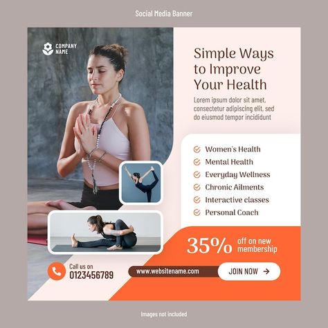 Yoga Social Media Posts, Fitness Social Media Post, Yoga Social Media, Fitness Social Media, Beauty Salon Posters, Carousel Post, Social Media Post Design, Personal Coach, Social Media Banner