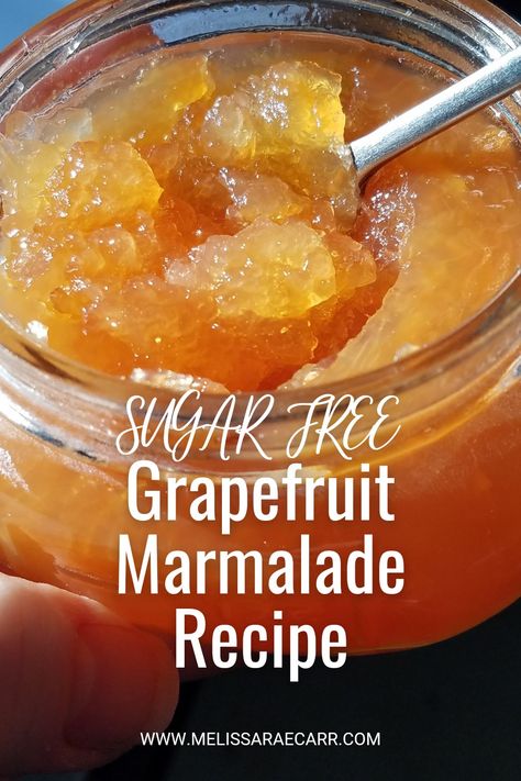 Sugar Free Grapefruit Marmalade scooped with a spoon Sugar Free Marmalade Recipe, Grapefruit Marmalade Recipe, Keto Jelly, Sugar Free Orange Marmalade, Grapefruit Jam, Grapefruit Marmalade, Orange Marmalade Recipe, Fruit Butters, Marmalade Jam