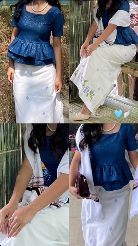 Mizo Puan Design, Mizo Tops Designs For Women, Sunday Top Design Mizo, Mizo Traditional Dress, Sunday Dress Mizo Top, Tripura Traditional Dress, Sunday Tops For Women, Sunday Dress Top, Manipuri Traditional Dress