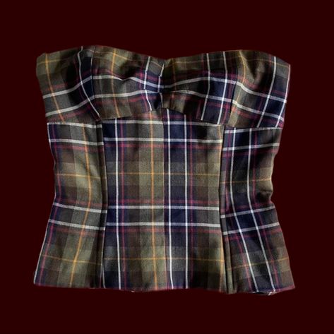 Plaid Corset Top, Diy Bandeau Top, Plaid Tops, Fashion Fits, Dream Clothes, I Dress, Aesthetic Clothes, Passion For Fashion, Pretty Outfits