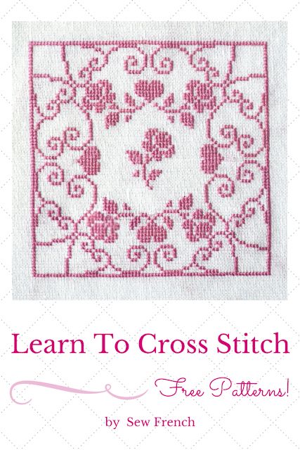 Cross Stitch On Linen, Romantic Cross Stitch, Pink Cross Stitch, Pretty Cross Stitch, French Cross Stitch, Pretty Cross, Unique Cross Stitch, Cross Stitch Tutorial, Linen Embroidery