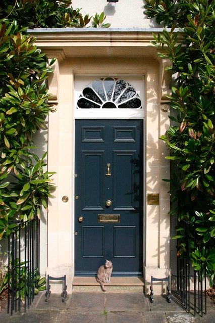 Regency door decorative fanlight | Front Door Design Ideas (houseandgarden.co.uk) Best Front Door Colors, Victorian Front Doors, Exterior Door Colors, Front Door Inspiration, Metal Front Door, Best Front Doors, Blue Front Door, Front Door Paint Colors, Modern Country Style