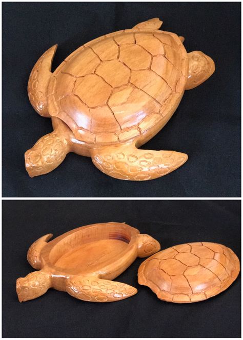 Wood Box Design, Wooden Turtle, Wood Deco, Wood Turtle, Wood Sculpture Art, Wooden Temple, Simple Wood Carving, Wood Art Projects, Wood Fish