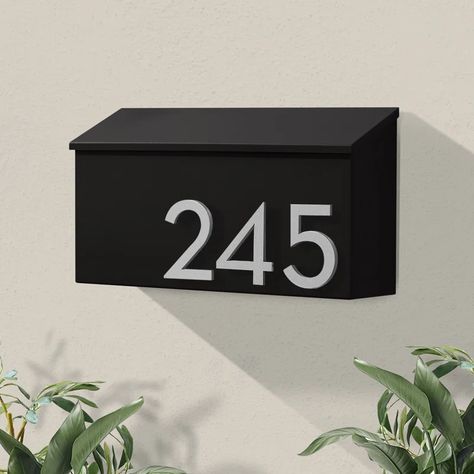 Post & Porch The OG Wall Mounted Steel Mailbox - Wayfair Canada Mailbox Ideas On House, Wall Mounted Mailbox Ideas, Mounted Mailbox Ideas, Mailbox Ideas Curb Appeal, Steel Mailbox, Mailbox Ideas, Wall Mount Mailbox, Mounted Mailbox, Mailbox