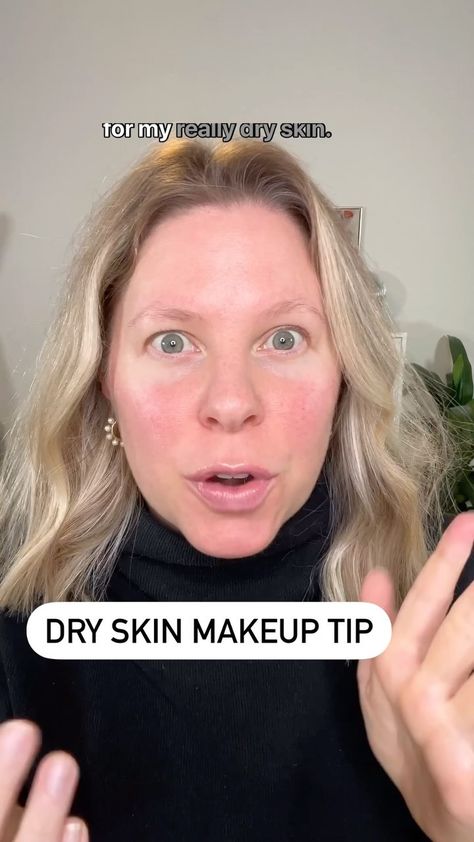 For all of my dry skin friends, give this tip a try! It’s going to help your makeup look so much better! No filter as always. My skin has… | Instagram Face Products For Dry Skin, How To Do Makeup With Dry Skin, Makeup On Dry Skin, Makeup Hacks For Dry Skin, Makeup For Dry Skin Tips, Makeup Dry Skin Tips, Skincare Routine For Dry Flaky Skin, How To Prevent Oily Face With Makeup, Makeup For Dry Skin