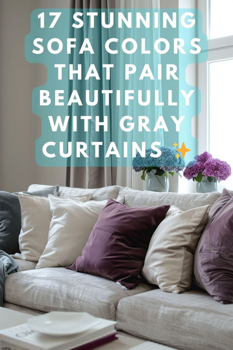 Loving Your Gray Curtains But Stumped On Choosing The Right Sofa Color? 🤩 I've Uncovered 17 Gorgeous, Versatile Shades That'll Seamlessly Blend With That Neutral Backdrop! From Cozy Beiges to Moody Blues, Discover Your New Living Room Anchor Piece 👀 #livingroomdecor #grayinteriors #sofadecor #designtips Gray Curtains, Gray Interiors, Neutral Curtains, Neutral Backdrop, Beige Chair, Curtains Ideas, Plain Jane, Beige Sofa, Grey Curtains