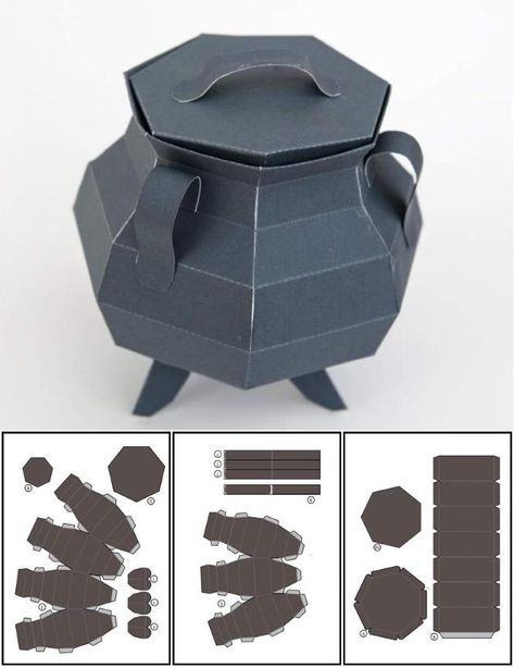 Halloween Candy Box Ideas Diy, Cricut Packaging Box Templates, Witch Paper Craft, Scrap Art Ideas, Halloween Paper Crafts Diy, Halloween Box Ideas, 3d Paper Crafts Templates, Candy Box Ideas, Halloween Candy Art