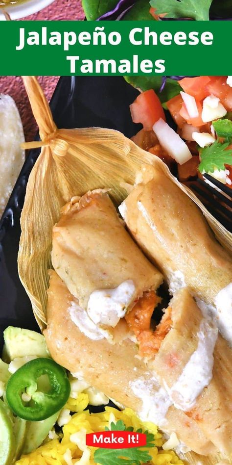 Cheese and Jalapeno Tamales are the perfect solution for a vegetarian Mexican classic. Making a small batch means you can have tamales on the table tonight!