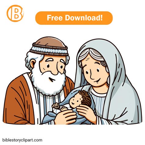 God Promised Abraham and Sarah a Baby Abraham And Sarah Bible Craft, Gods Promise To Abraham Craft, Abraham Bible Story, God's Promise To Abraham, Bible Clipart, Bible Cartoon, Thankful For Family, Baby Bible, Abraham And Sarah