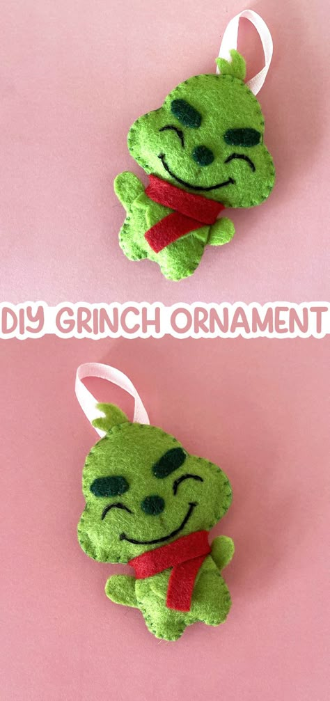 Felt Grinch, Grinch Ornament, Grinch Tree, Diy Felt Christmas, Diy Felt Christmas Ornaments, Christmas Felt Ornaments, Felt Ornaments Diy, Grinch Christmas Tree, Felt Ornaments Patterns