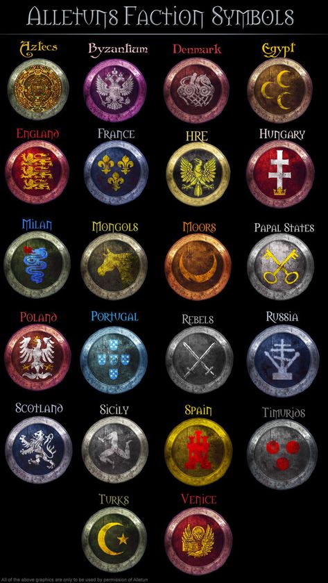 Medieval 2 Faction Symbols by AlLeTuN Faction Symbols, Medieval Symbols, Elemental Magic, Magic Symbols, Nursing Notes, Fantasy Map, Game Icon, Arte Fantasy, Dark Ages